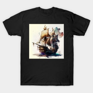 Pirate Ship watercolour T-Shirt